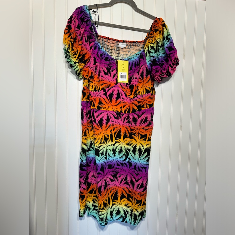 Cabana by Crown and Ivy multi color print dress. Sz 1X